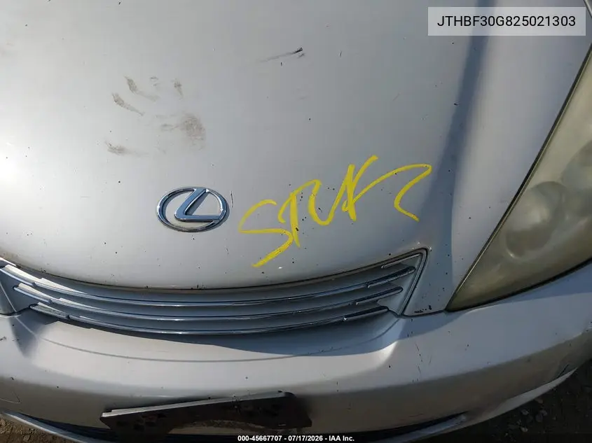 2002 Lexus Es 300 VIN: JTHBF30G825021303 Lot: 45667707