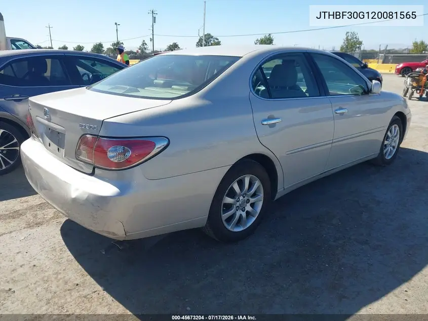 2002 Lexus Es 300 VIN: JTHBF30G120081565 Lot: 45673204