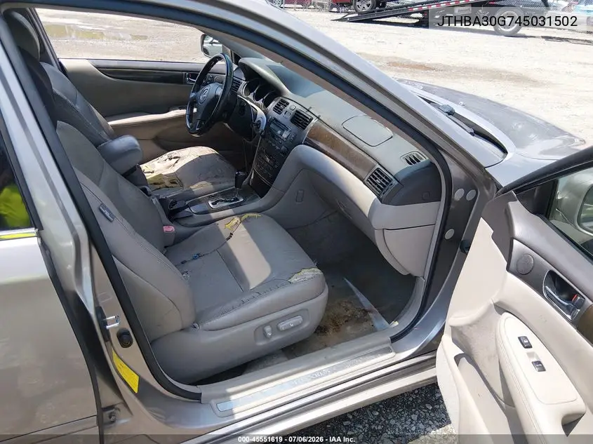2004 Lexus Es 330 VIN: JTHBA30G745031502 Lot: 45551619