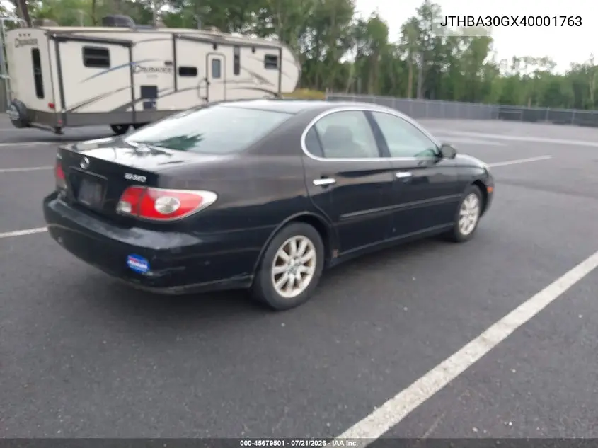 2004 Lexus Es 330 VIN: JTHBA30GX40001763 Lot: 45679501