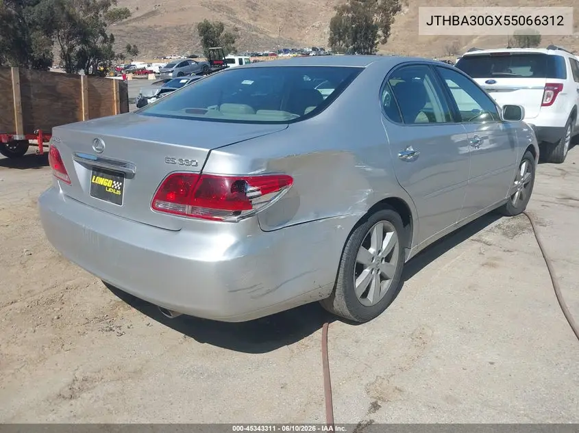 2005 Lexus Es 330 VIN: JTHBA30GX55066312 Lot: 45343311