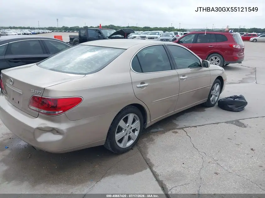 2005 Lexus Es 330 VIN: JTHBA30GX55121549 Lot: 45657420