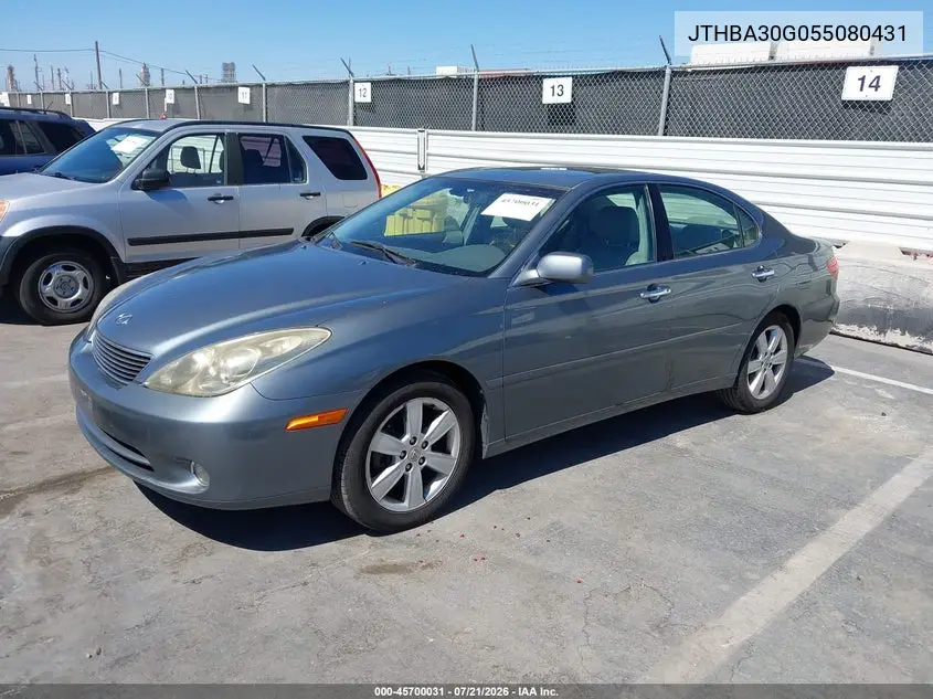 2005 Lexus Es 330 VIN: JTHBA30G055080431 Lot: 45700031