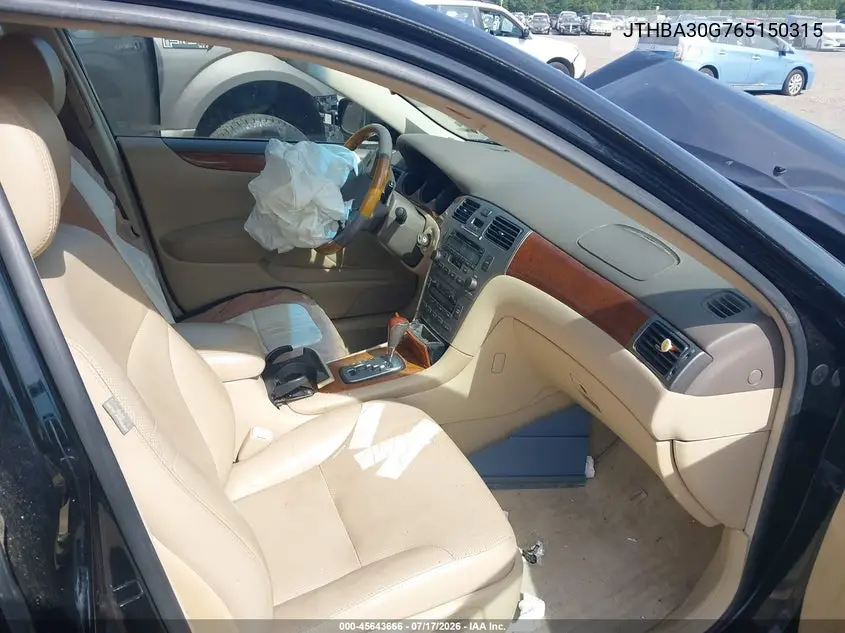 2006 Lexus Es 330 VIN: JTHBA30G765150315 Lot: 45643666