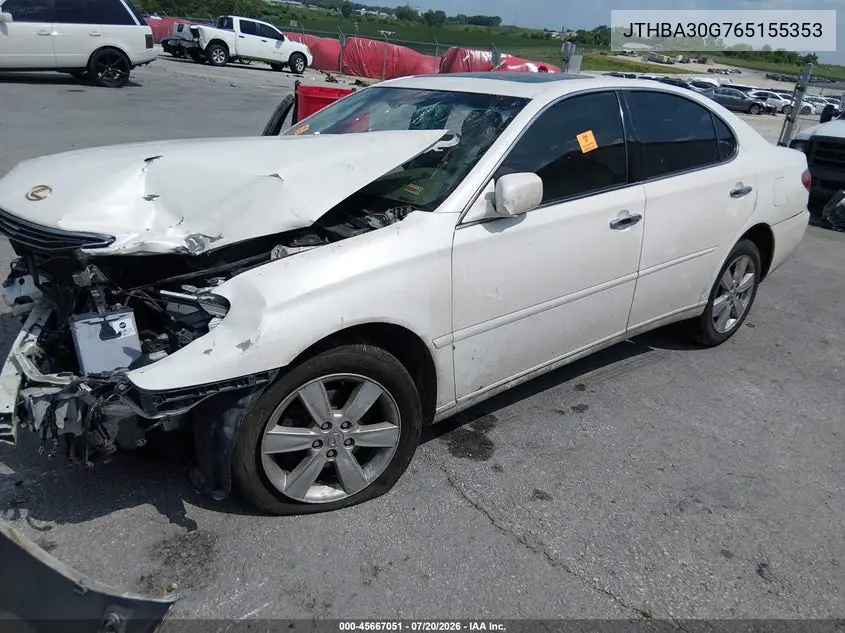 2006 Lexus Es 330 VIN: JTHBA30G765155353 Lot: 45667051