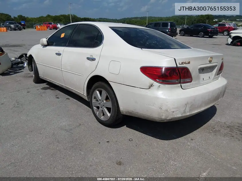 2006 Lexus Es 330 VIN: JTHBA30G765155353 Lot: 45667051
