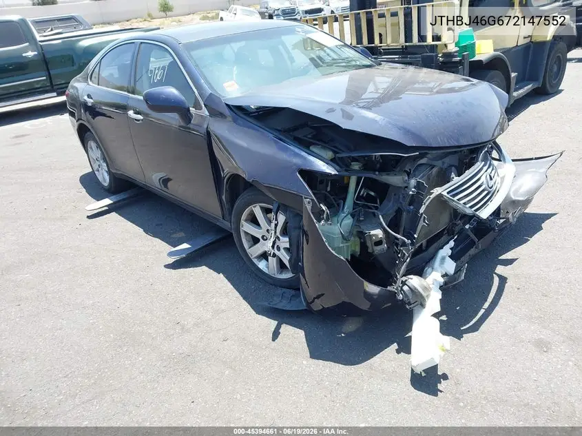 2007 Lexus Es 350 VIN: JTHBJ46G672147552 Lot: 45394661