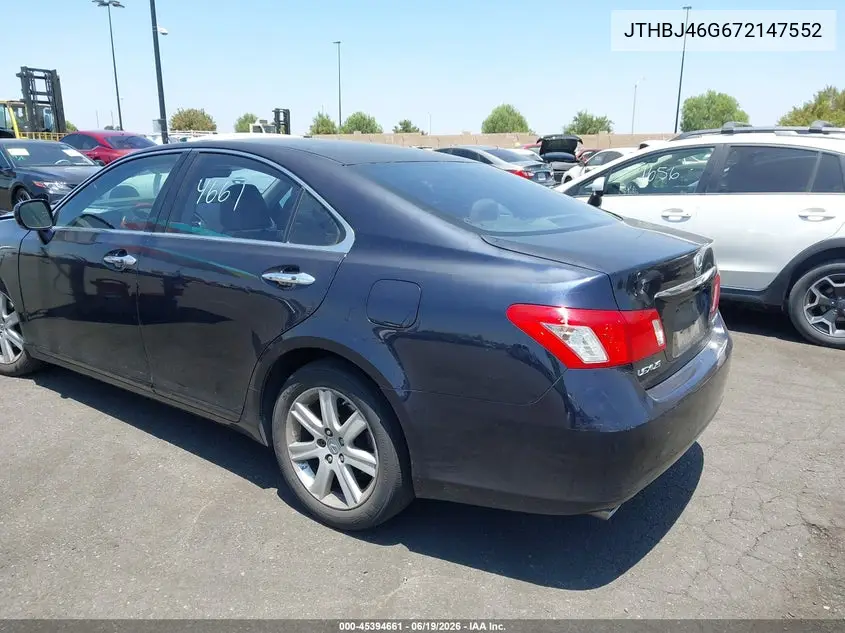 2007 Lexus Es 350 VIN: JTHBJ46G672147552 Lot: 45394661