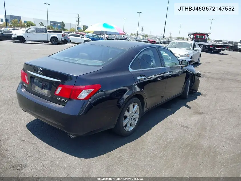 2007 Lexus Es 350 VIN: JTHBJ46G672147552 Lot: 45394661