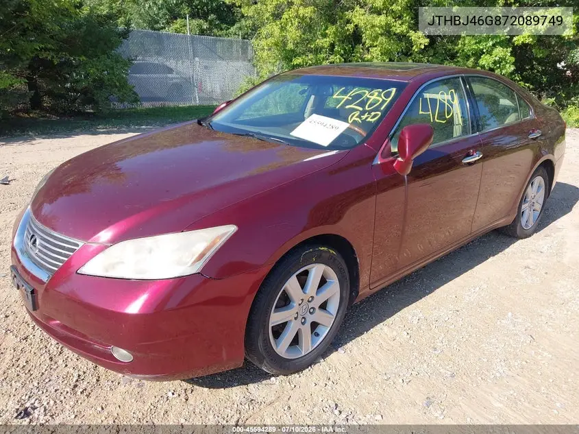 2007 Lexus Es 350 VIN: JTHBJ46G872089749 Lot: 45594289