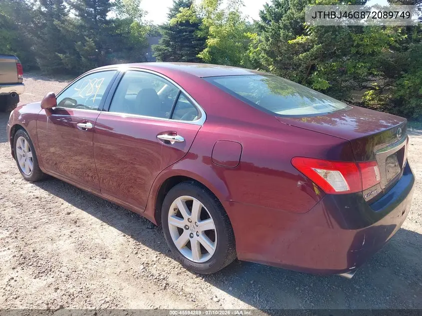 2007 Lexus Es 350 VIN: JTHBJ46G872089749 Lot: 45594289