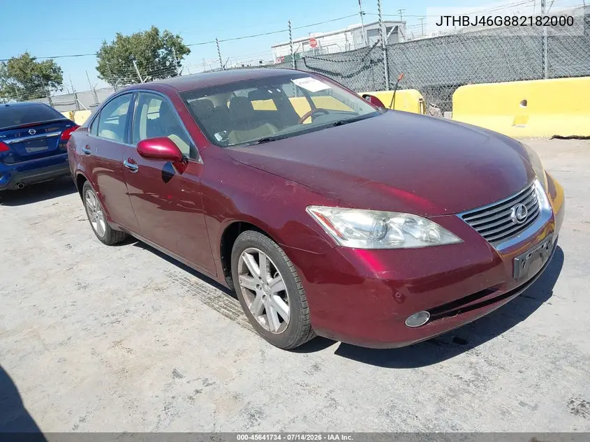 2008 Lexus Es 350 VIN: JTHBJ46G882182000 Lot: 45641734