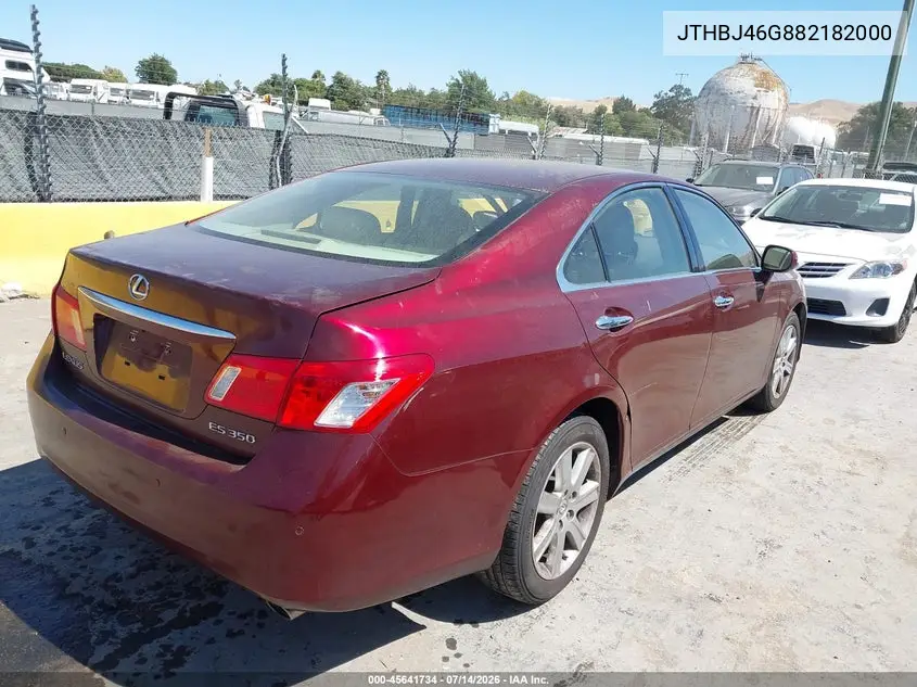 2008 Lexus Es 350 VIN: JTHBJ46G882182000 Lot: 45641734