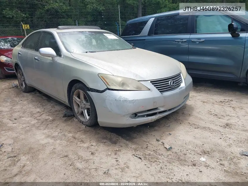 2009 Lexus Es 350 VIN: JTHBJ46G892326257 Lot: 45246635