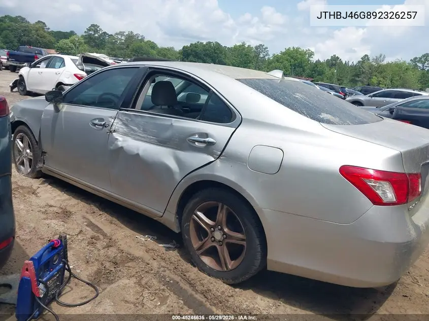 2009 Lexus Es 350 VIN: JTHBJ46G892326257 Lot: 45246635