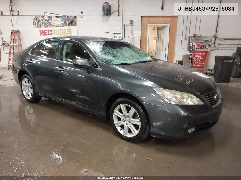 2009 Lexus Es 350 VIN: JTHBJ46G492316034 Lot: 45642642