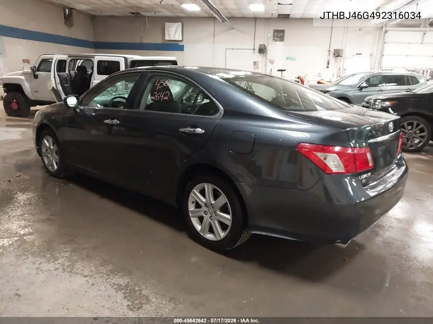 2009 Lexus Es 350 VIN: JTHBJ46G492316034 Lot: 45642642