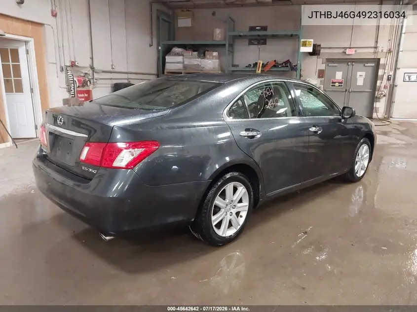 2009 Lexus Es 350 VIN: JTHBJ46G492316034 Lot: 45642642