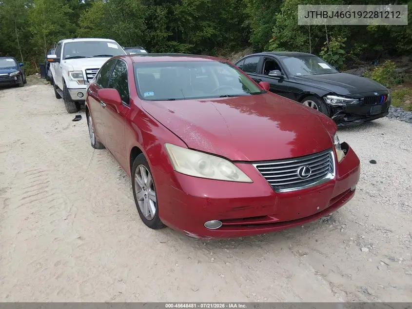 2009 Lexus Es 350 VIN: JTHBJ46G192281212 Lot: 45648481
