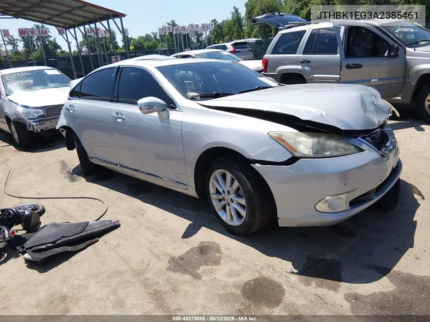 2010 Lexus Es 350 VIN: JTHBK1EG3A2385461 Lot: 45375055
