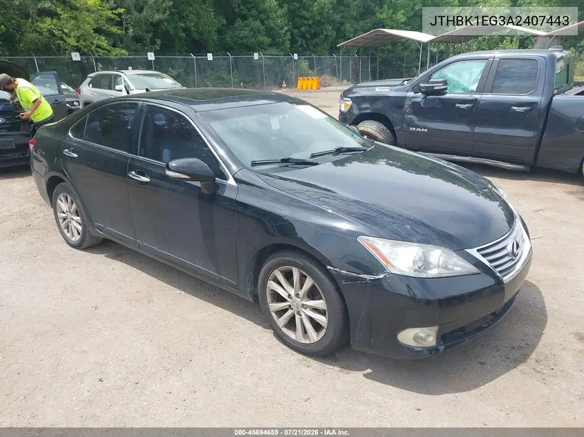 2010 Lexus Es 350 VIN: JTHBK1EG3A2407443 Lot: 45694659
