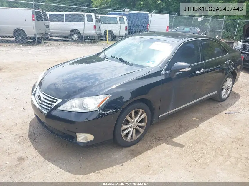 2010 Lexus Es 350 VIN: JTHBK1EG3A2407443 Lot: 45694659