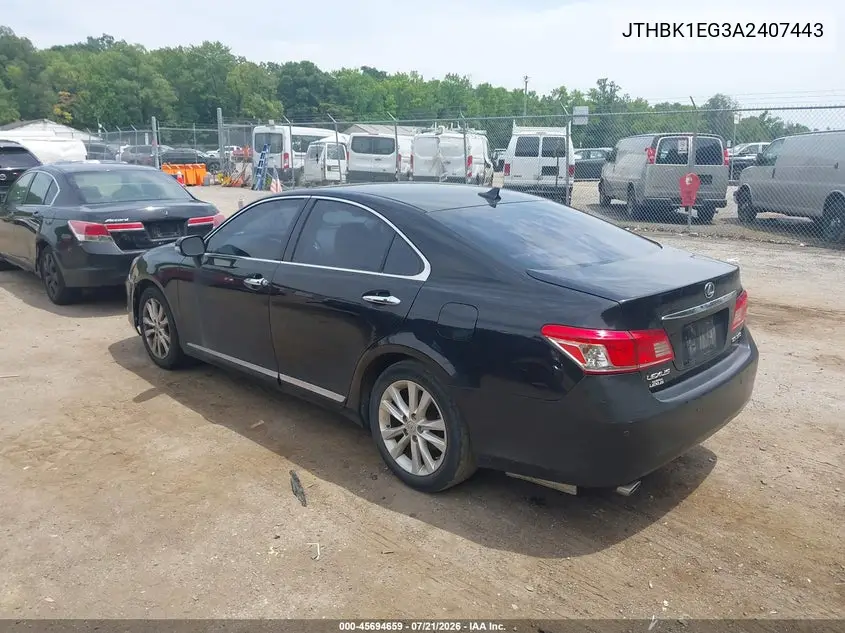2010 Lexus Es 350 VIN: JTHBK1EG3A2407443 Lot: 45694659
