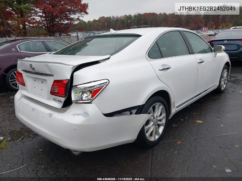 JTHBK1EG2B2452049 2011 Lexus Es 350