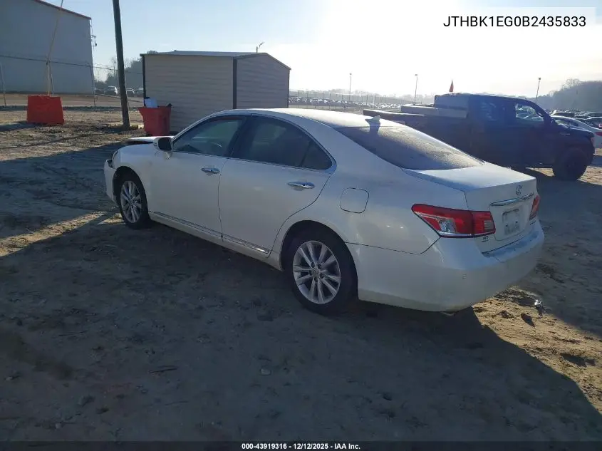 JTHBK1EG0B2435833 2011 Lexus Es 350