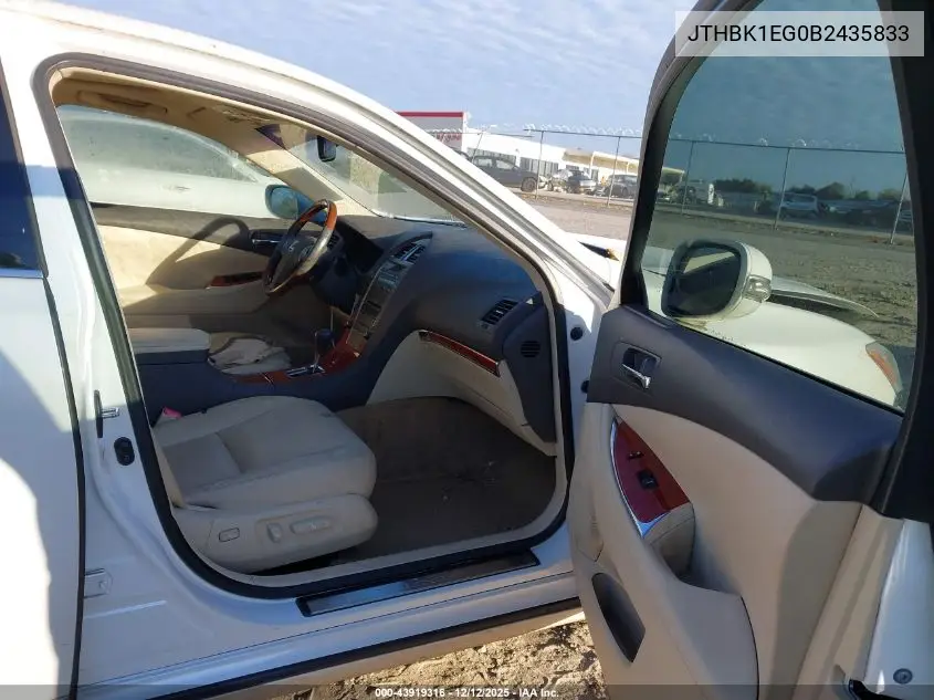 JTHBK1EG0B2435833 2011 Lexus Es 350
