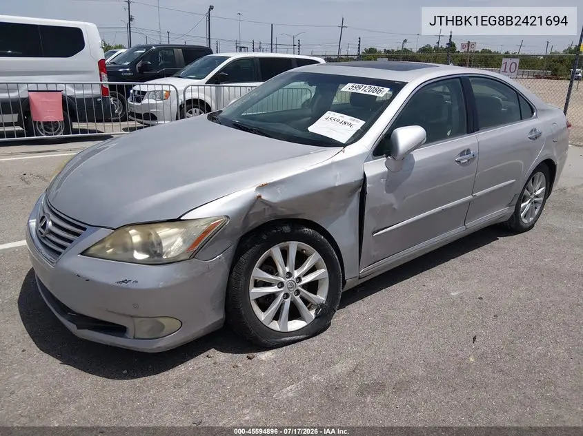 2011 Lexus Es 350 VIN: JTHBK1EG8B2421694 Lot: 45594896
