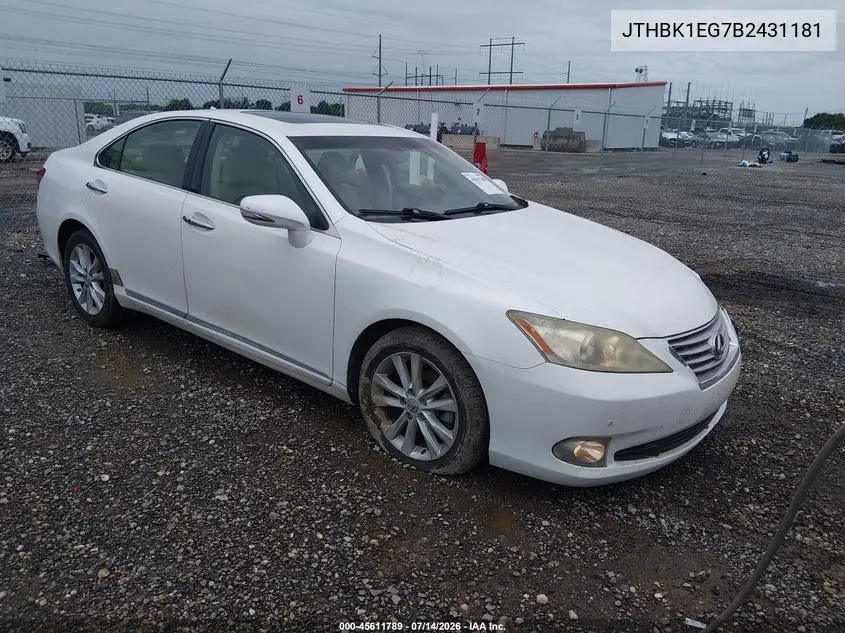 2011 Lexus Es 350 VIN: JTHBK1EG7B2431181 Lot: 45611789