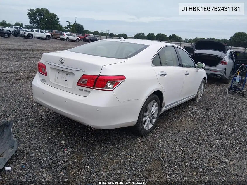 2011 Lexus Es 350 VIN: JTHBK1EG7B2431181 Lot: 45611789