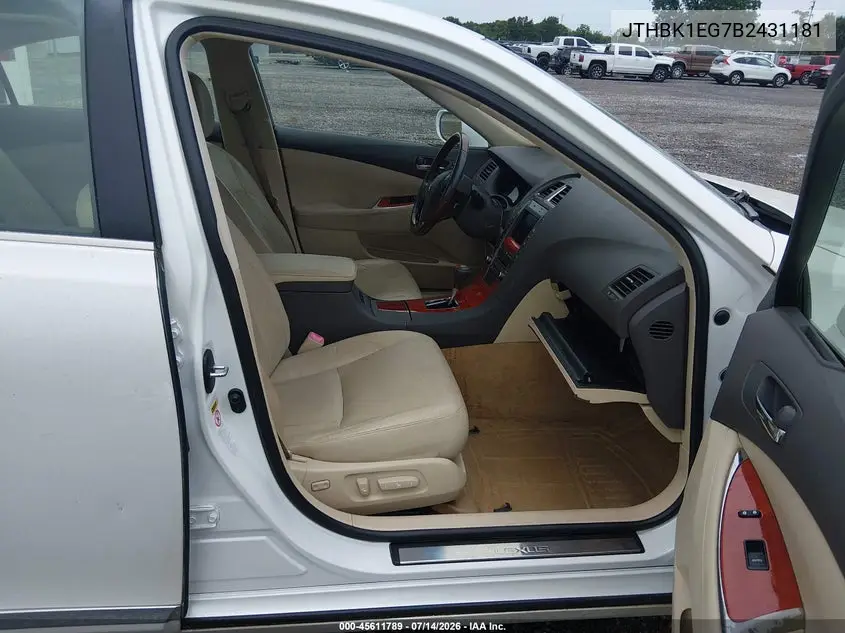 2011 Lexus Es 350 VIN: JTHBK1EG7B2431181 Lot: 45611789