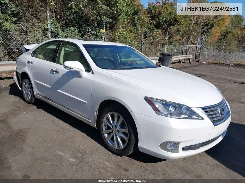 JTHBK1EG7C2492581 2012 Lexus Es 350