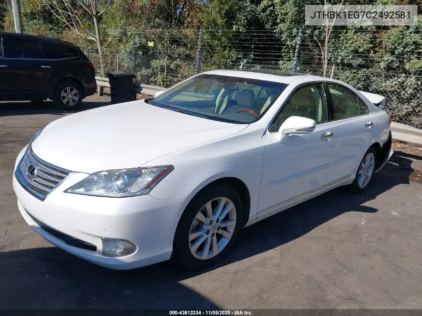 JTHBK1EG7C2492581 2012 Lexus Es 350