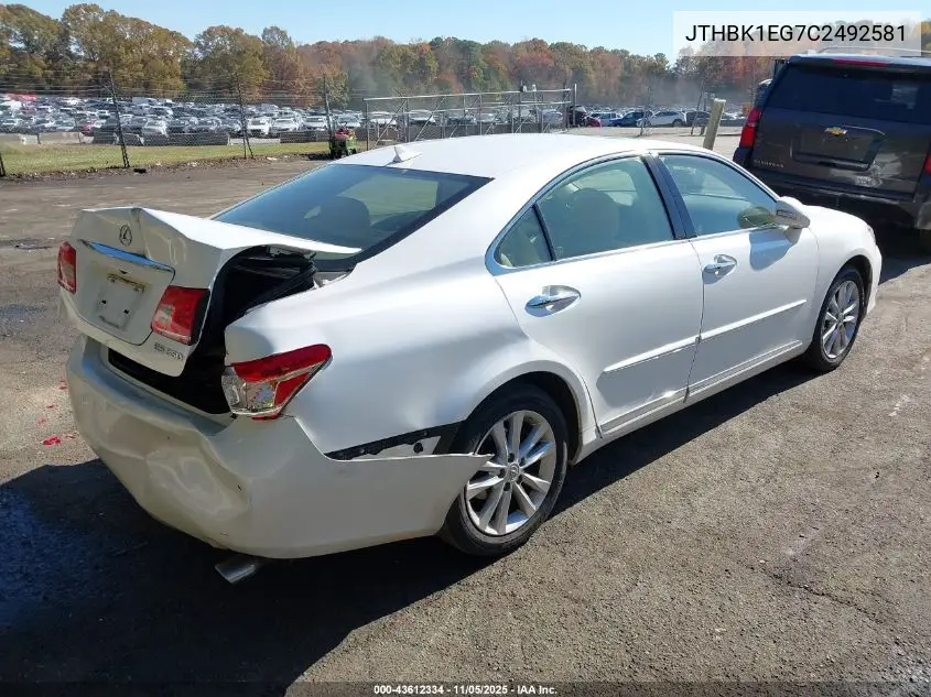 JTHBK1EG7C2492581 2012 Lexus Es 350