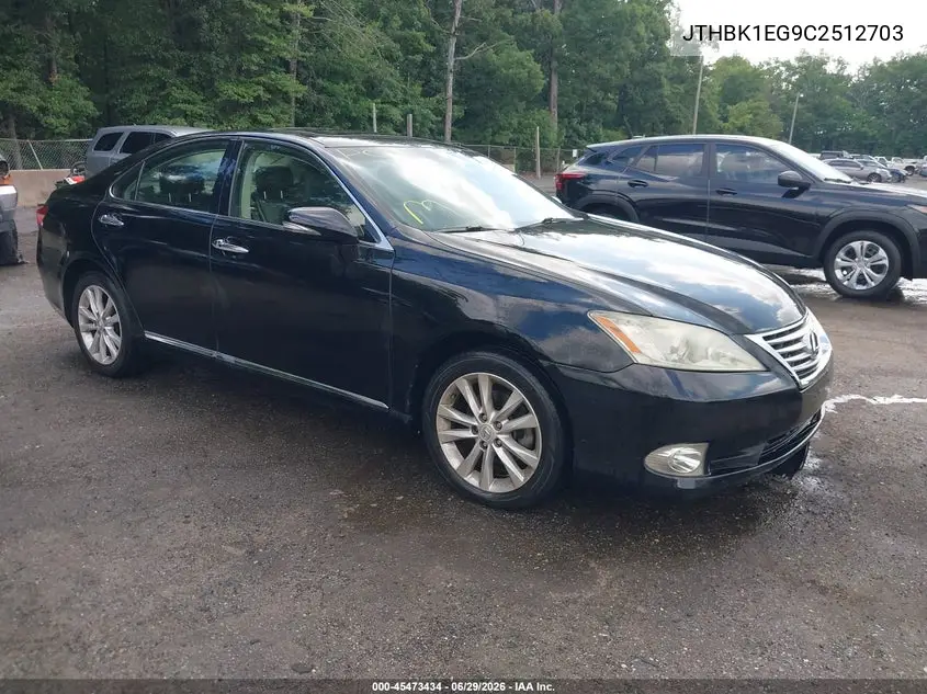 2012 Lexus Es 350 VIN: JTHBK1EG9C2512703 Lot: 45473434