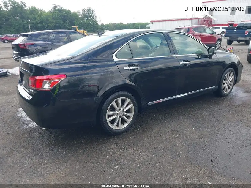 2012 Lexus Es 350 VIN: JTHBK1EG9C2512703 Lot: 45473434