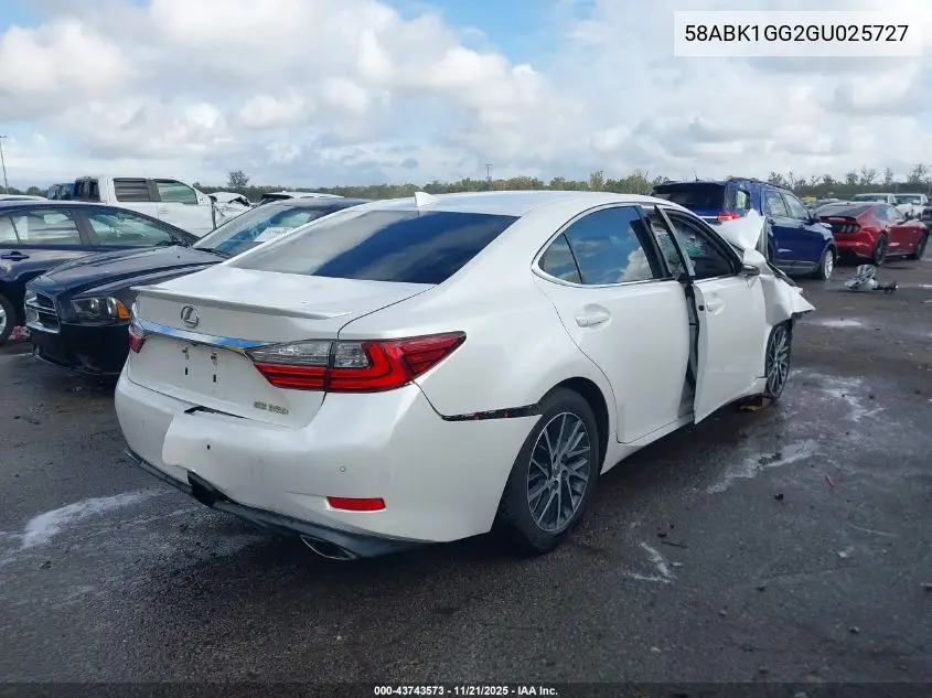 58ABK1GG2GU025727 2016 Lexus Es 350