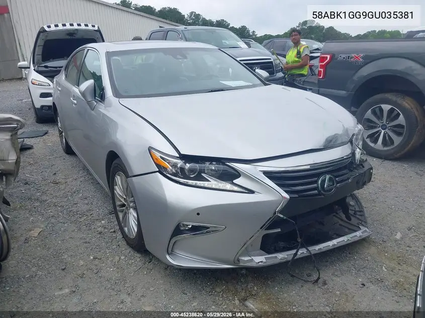 2016 Lexus Es 350 VIN: 58ABK1GG9GU035381 Lot: 45238620