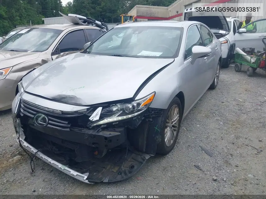 2016 Lexus Es 350 VIN: 58ABK1GG9GU035381 Lot: 45238620