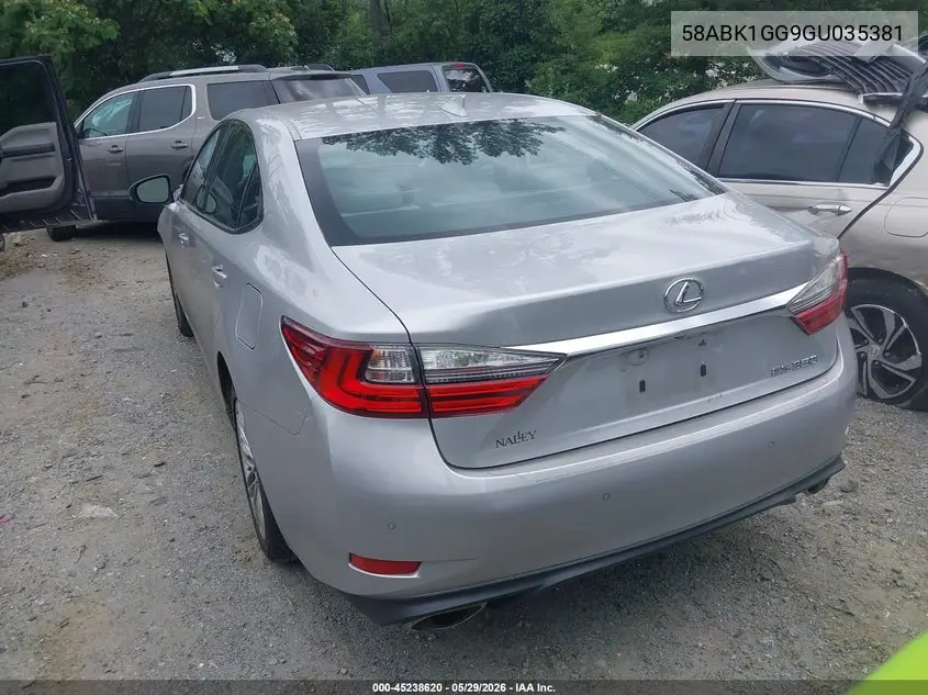 2016 Lexus Es 350 VIN: 58ABK1GG9GU035381 Lot: 45238620