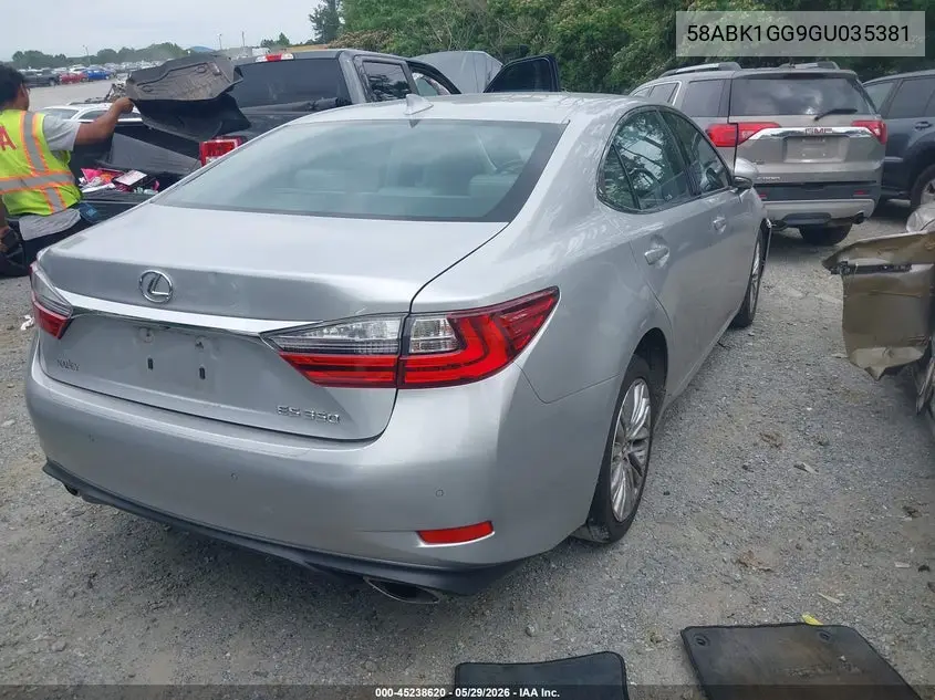 2016 Lexus Es 350 VIN: 58ABK1GG9GU035381 Lot: 45238620