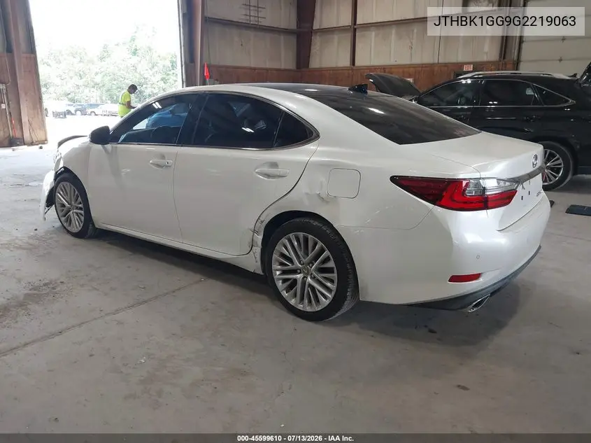 2016 Lexus Es 350 VIN: JTHBK1GG9G2219063 Lot: 45599610