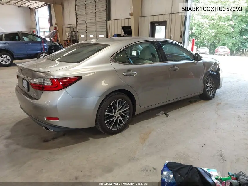 2017 Lexus Es 350 VIN: 58ABK1GGXHU052093 Lot: 45640264