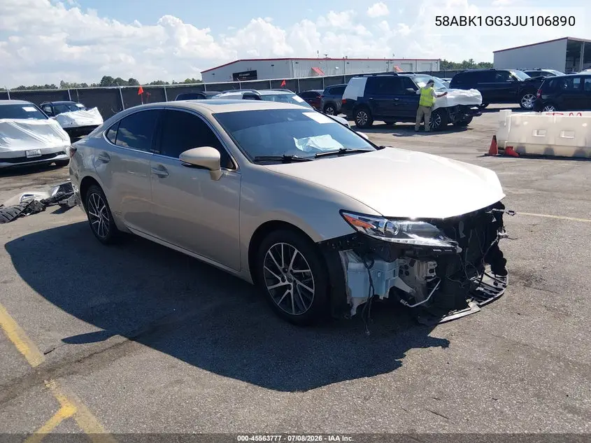 2018 Lexus Es 350 VIN: 58ABK1GG3JU106890 Lot: 45563777