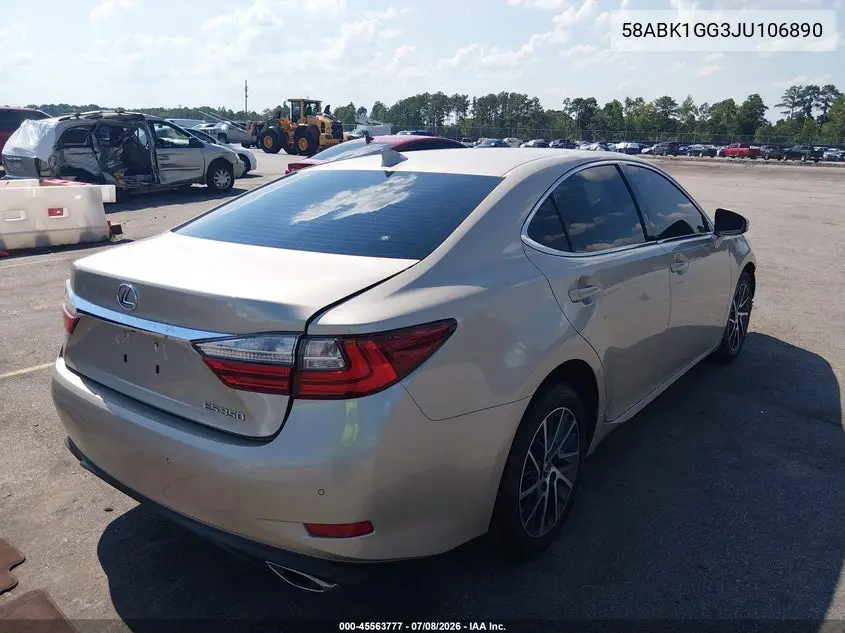 2018 Lexus Es 350 VIN: 58ABK1GG3JU106890 Lot: 45563777