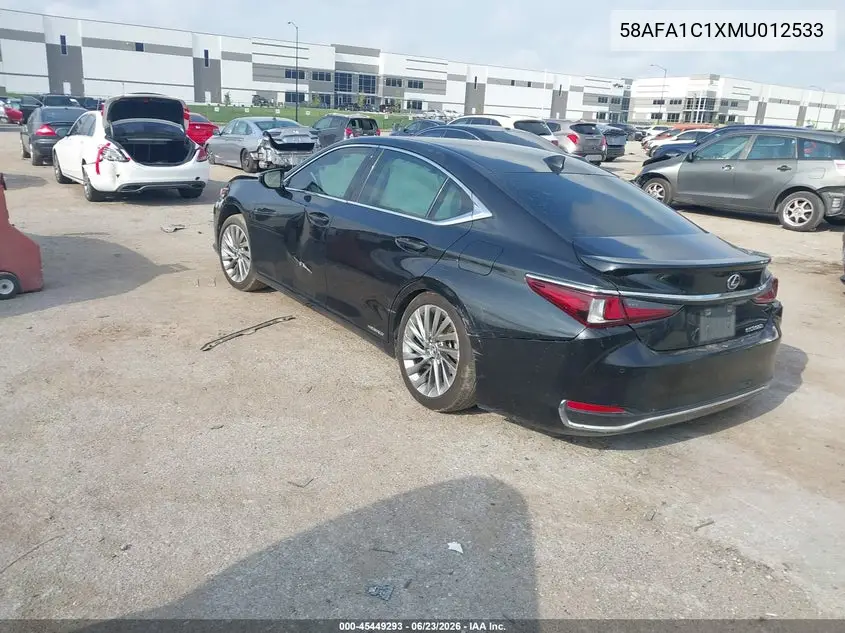 2021 Lexus Es 300H Ultra Luxury VIN: 58AFA1C1XMU012533 Lot: 45449293