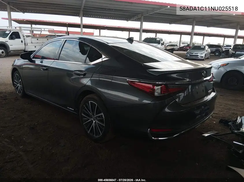 2022 Lexus Es 300H VIN: 58ADA1C11NU025518 Lot: 45656847